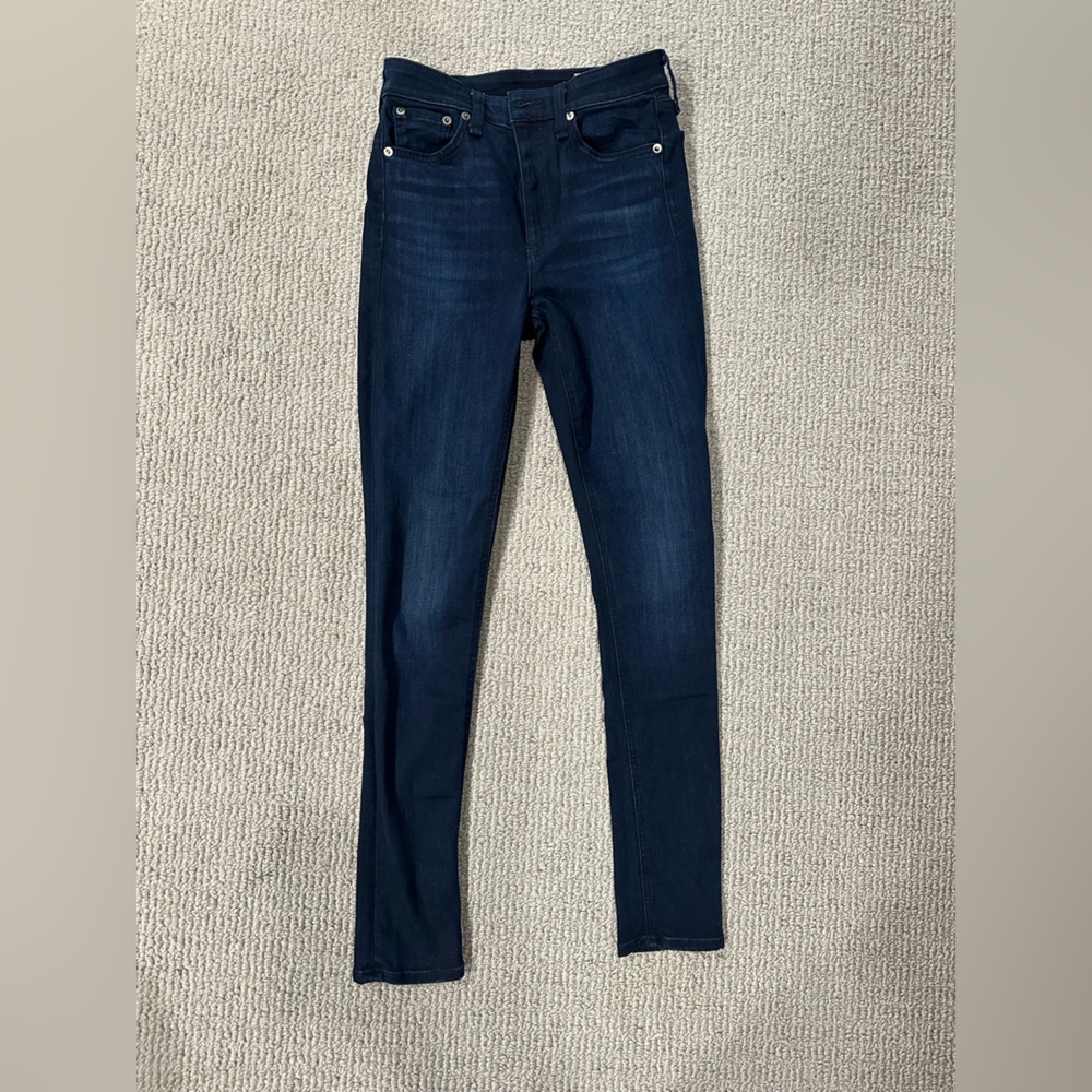 Womens Rag & Bone Navy Skinny Jeans